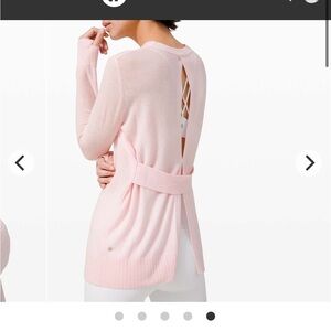 Lululemon sincerely yours Pink glow Open-Back Sweater 10